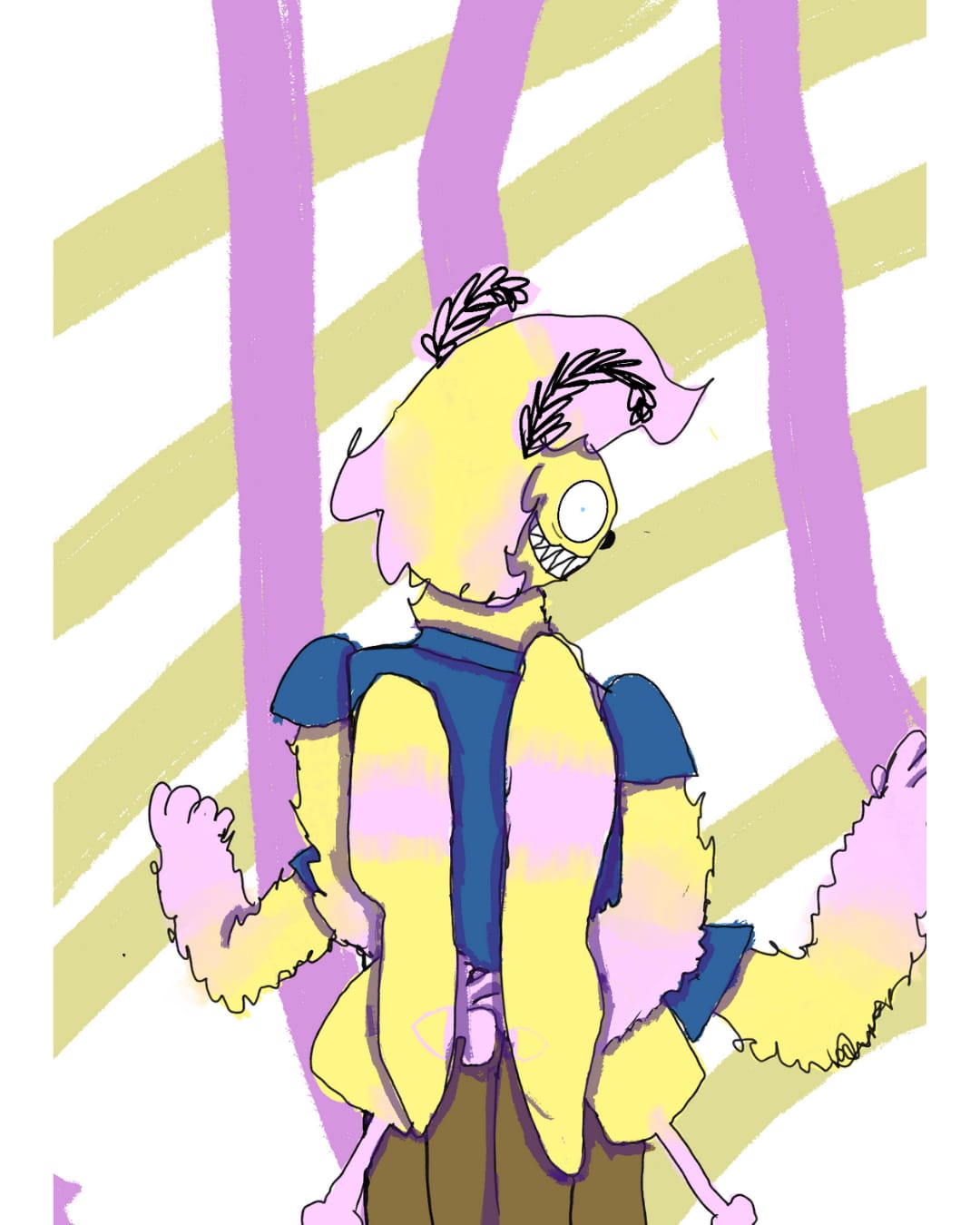 drawing of moth person.... idk.